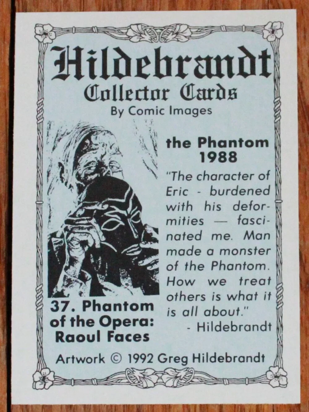 Vintage Greg Hilderbrandt (w/ Comic Images) 1992 Trading Card